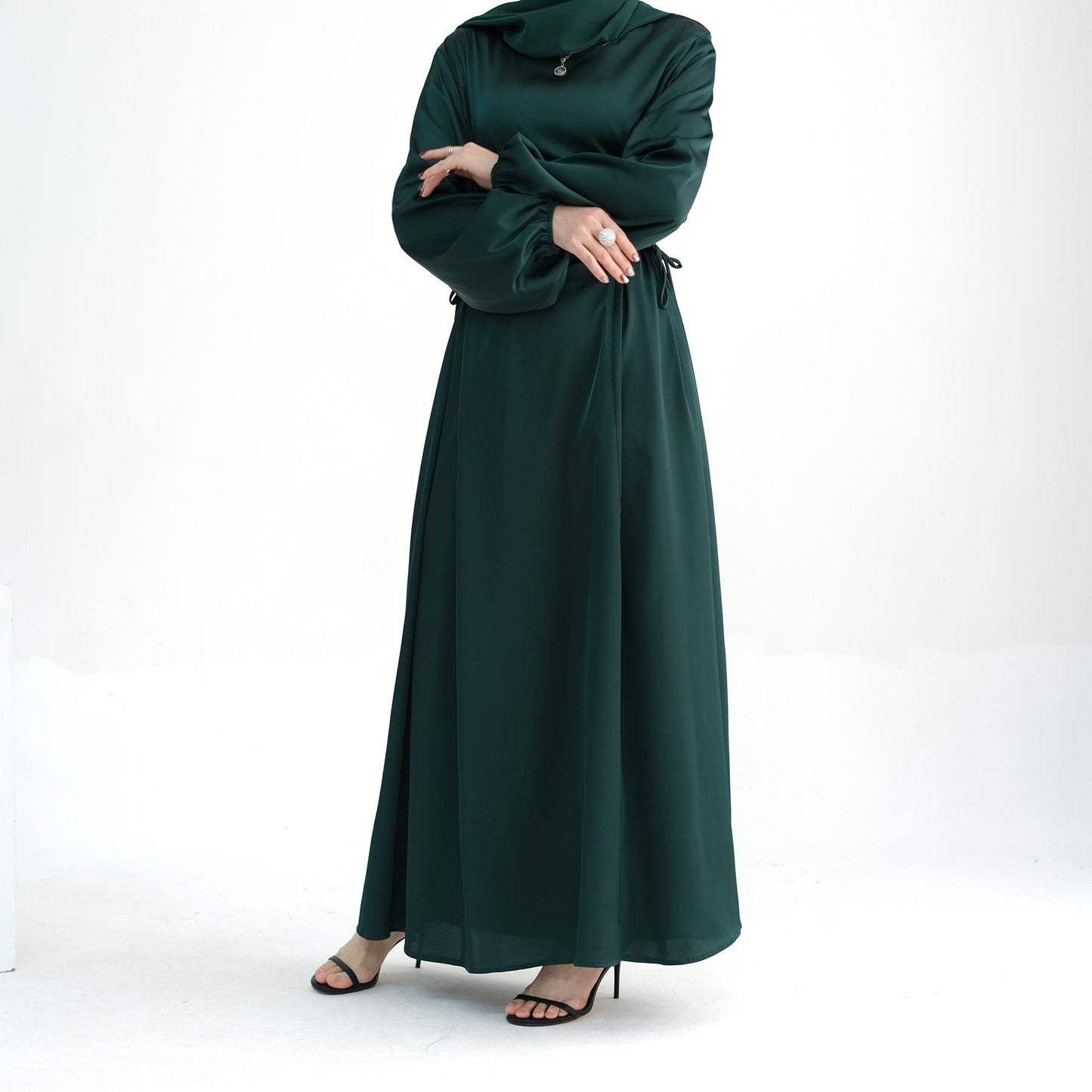 LUMAYA LUMAYA0991 Solid Color High-necked Slim Elegant Dress