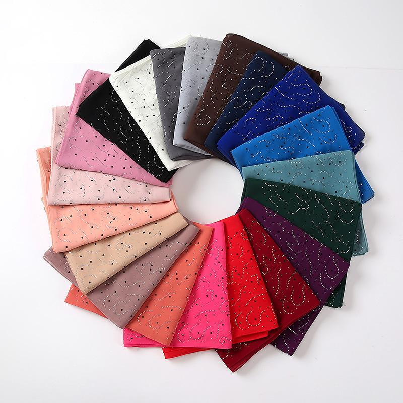 LUMAYA LM1127 Pearl Chiffon Rhinestone Headscarf