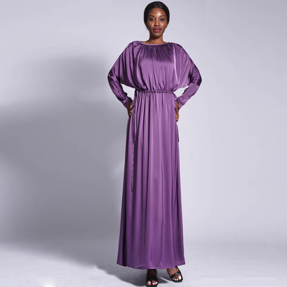 LUMAYA LUMAYA0435 Temperament Solid Color Raglan Dress