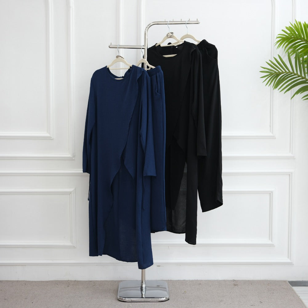 LM6605 Stylish asymmetrical two-piece set (with optional headscarf)