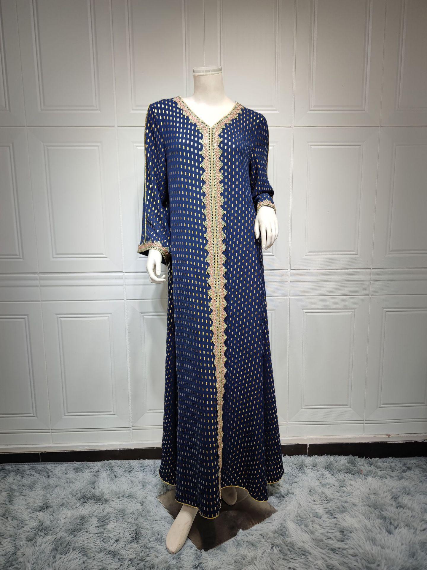 LUMAYA0442 Middle East Women's Clothing New Bronzing Muslim Dubai Robe