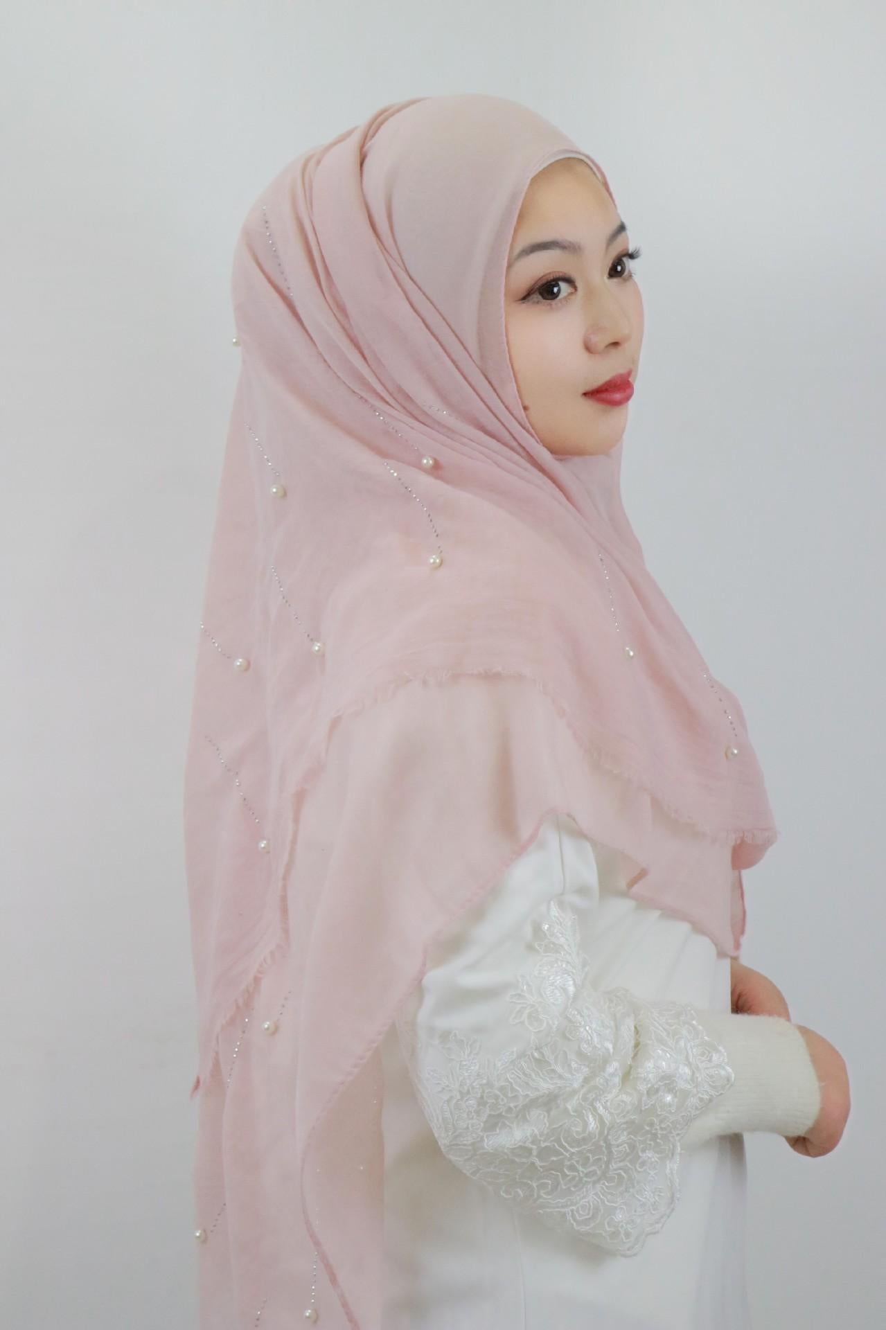 LUMAYA LM1106 Solid Color Scarf Long Beaded SLMwl Headband