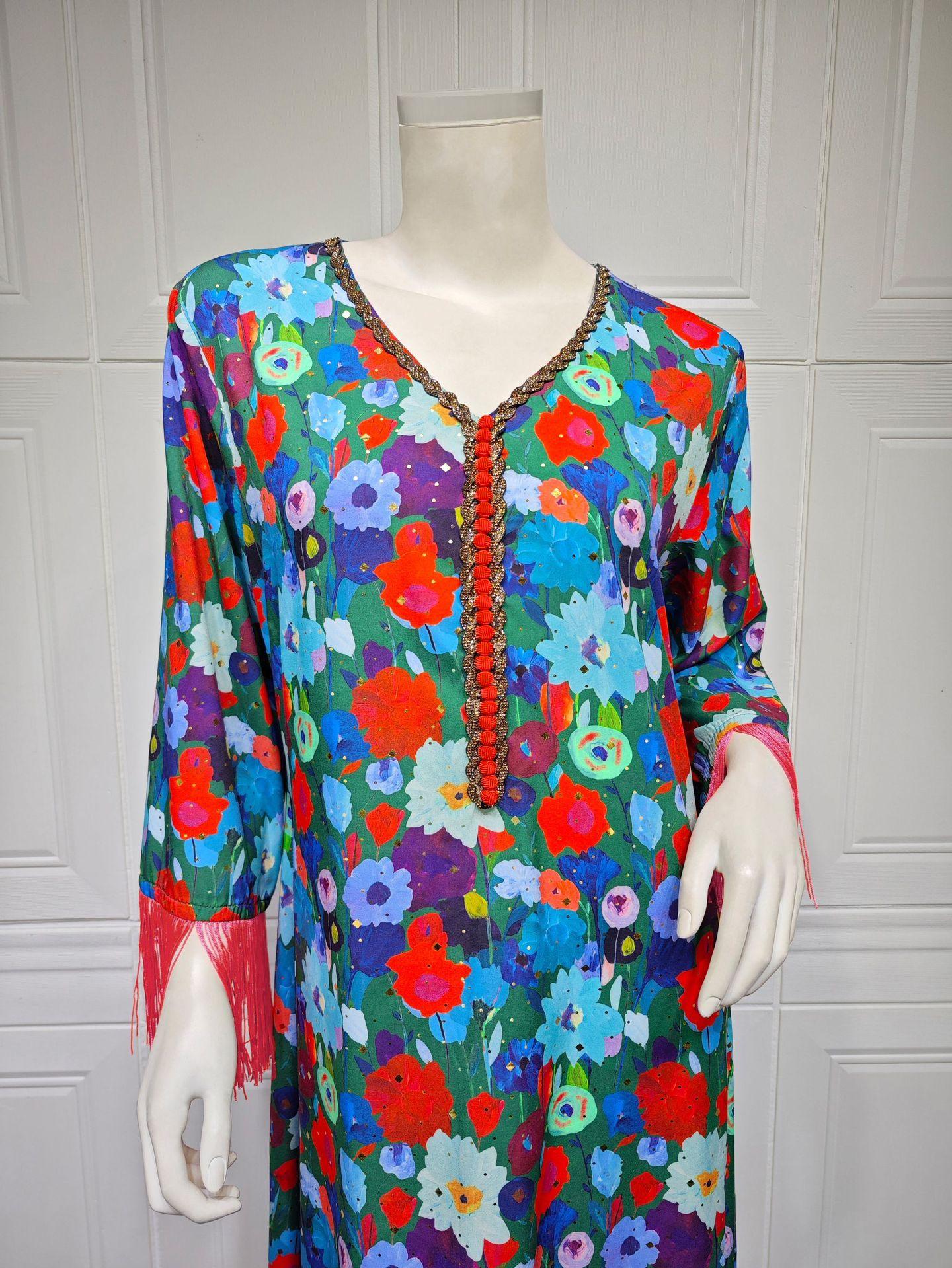 LUMAYA LUMAYA1080 Printed Casual Muslim Abaya