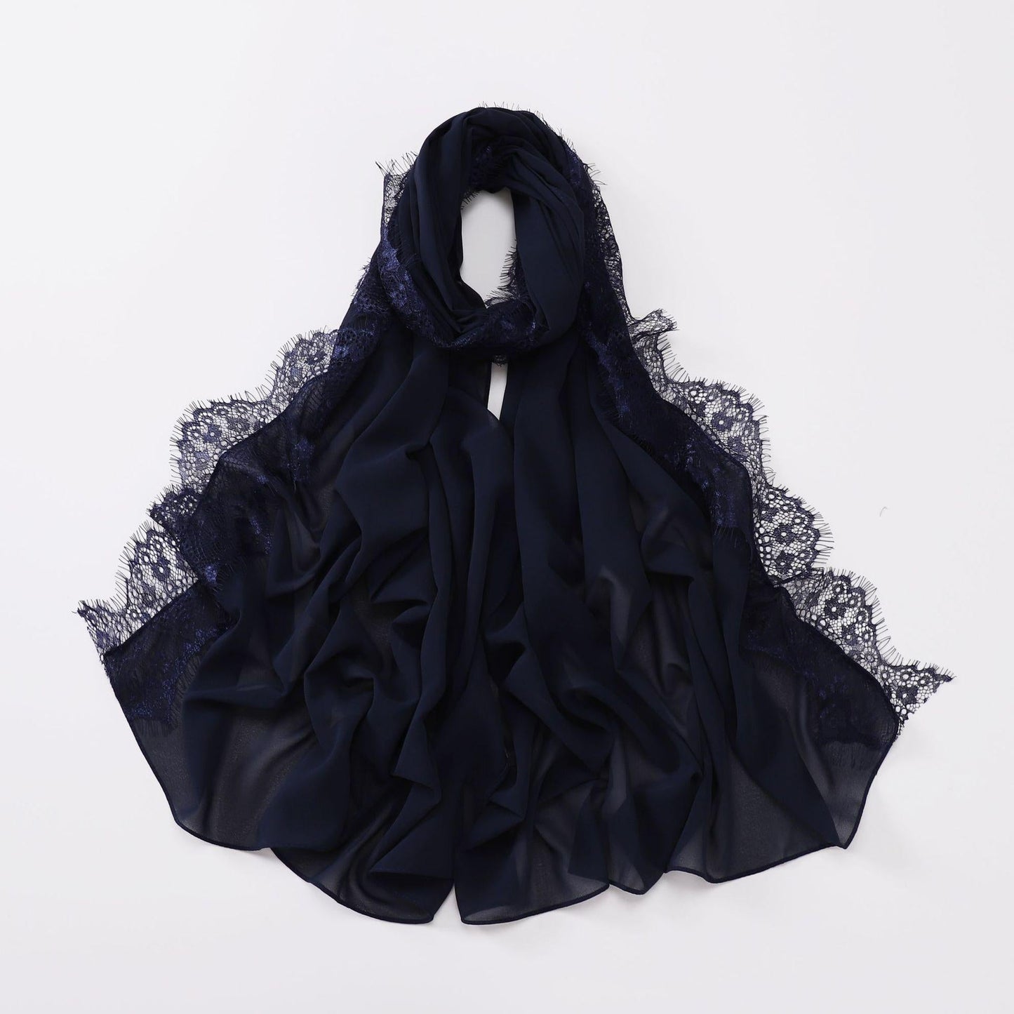 LUMAYA LM1119 Chiffon Lace Edge Headband Hijab