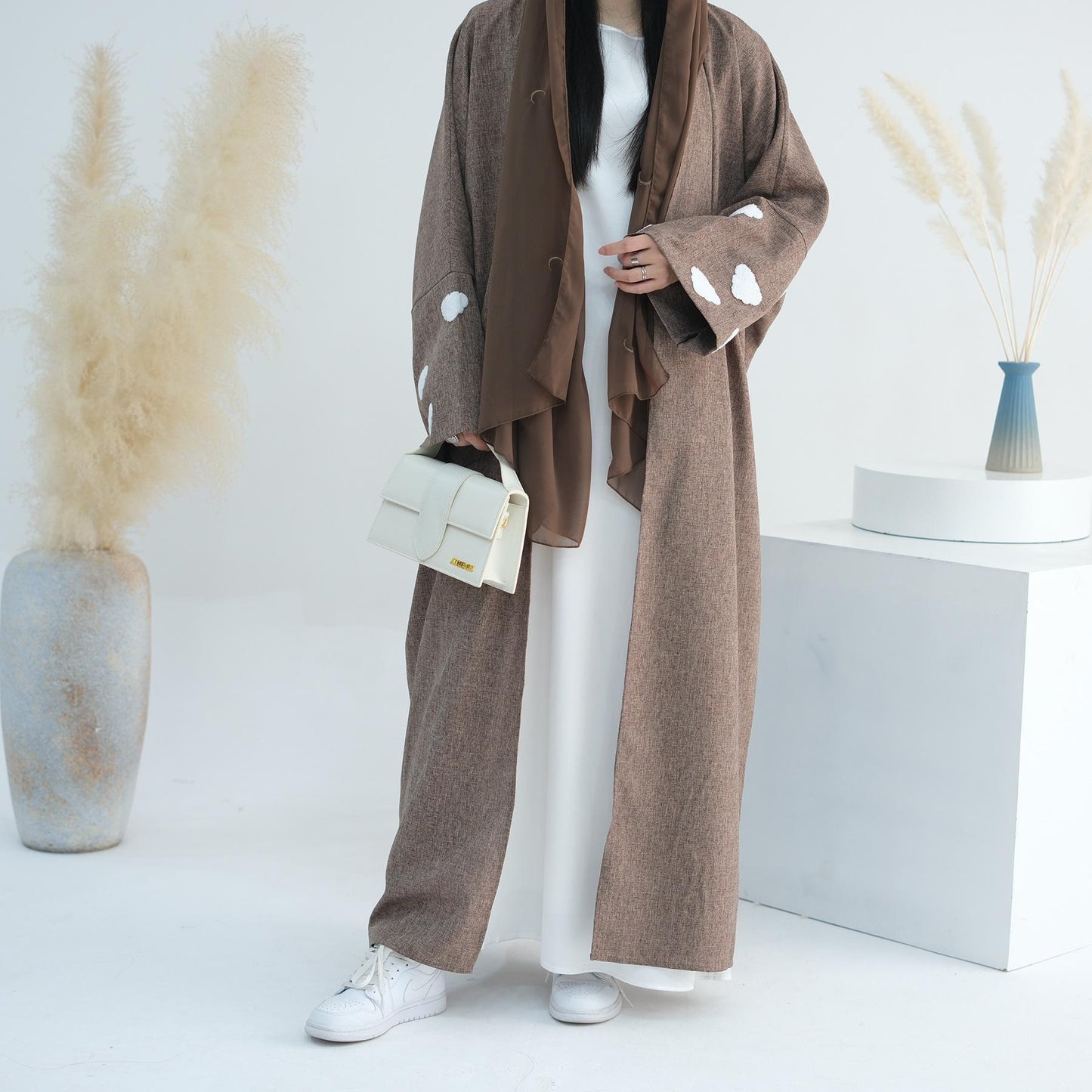 LUMAYA LUMAYA0992 Cloud Embroidered Elegant Cardigan Robe