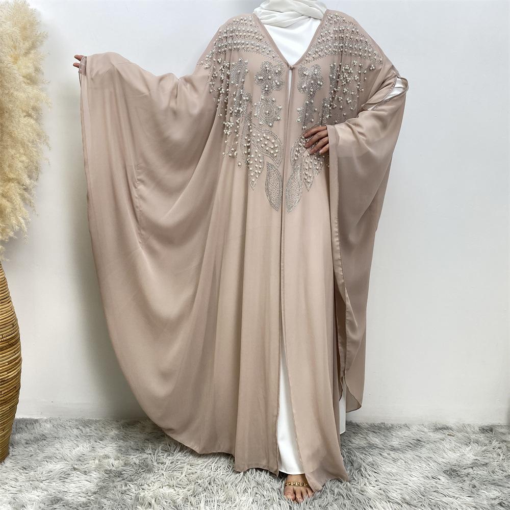 LUMAYA LUMAYA1085 Muslim Rhinestone Cardigan Dress