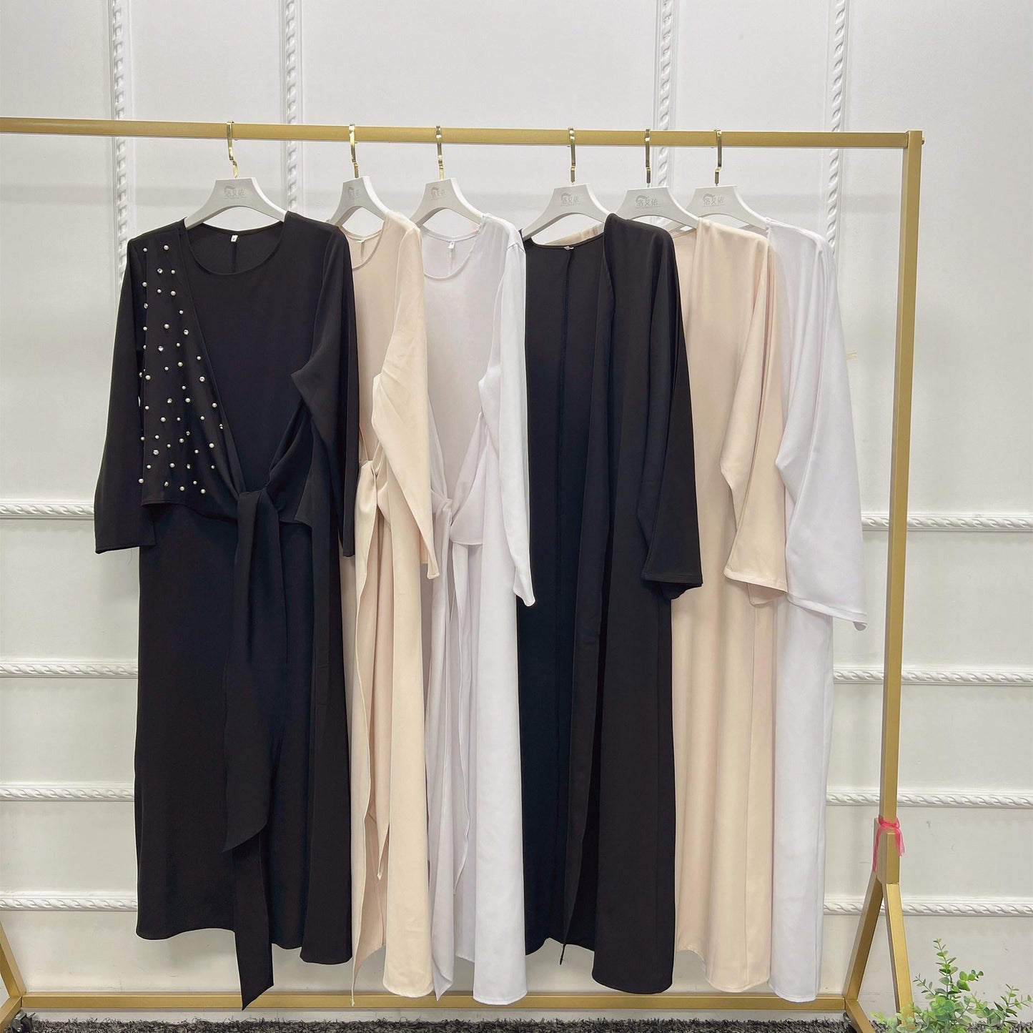 LUMAYA LUMAYA1012 2pcs Set Solid Color Cardigan+Inner Dress