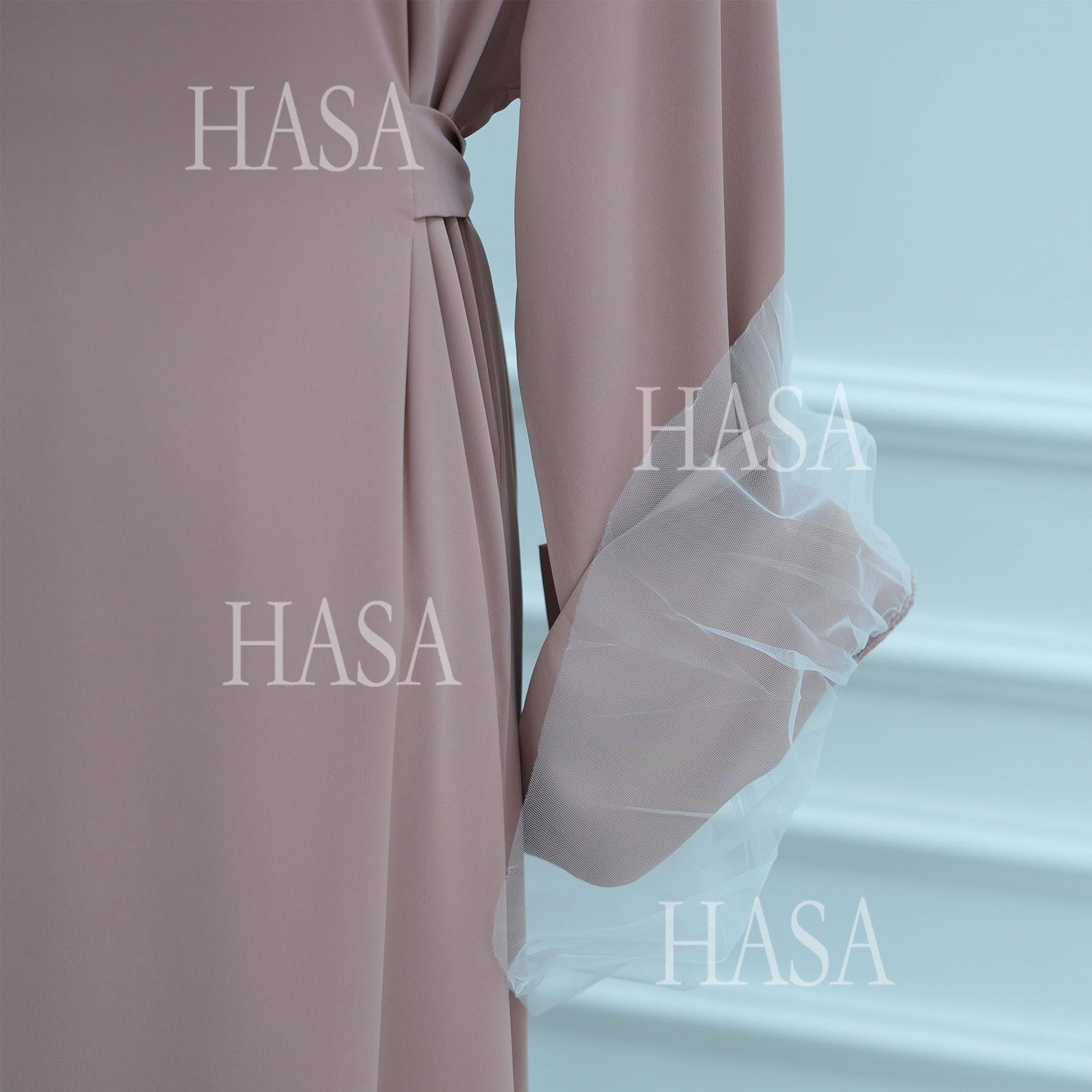 LUMAYASA's series LUMAYA6507 Simple style spliced lace robe dress (headscarf not included)