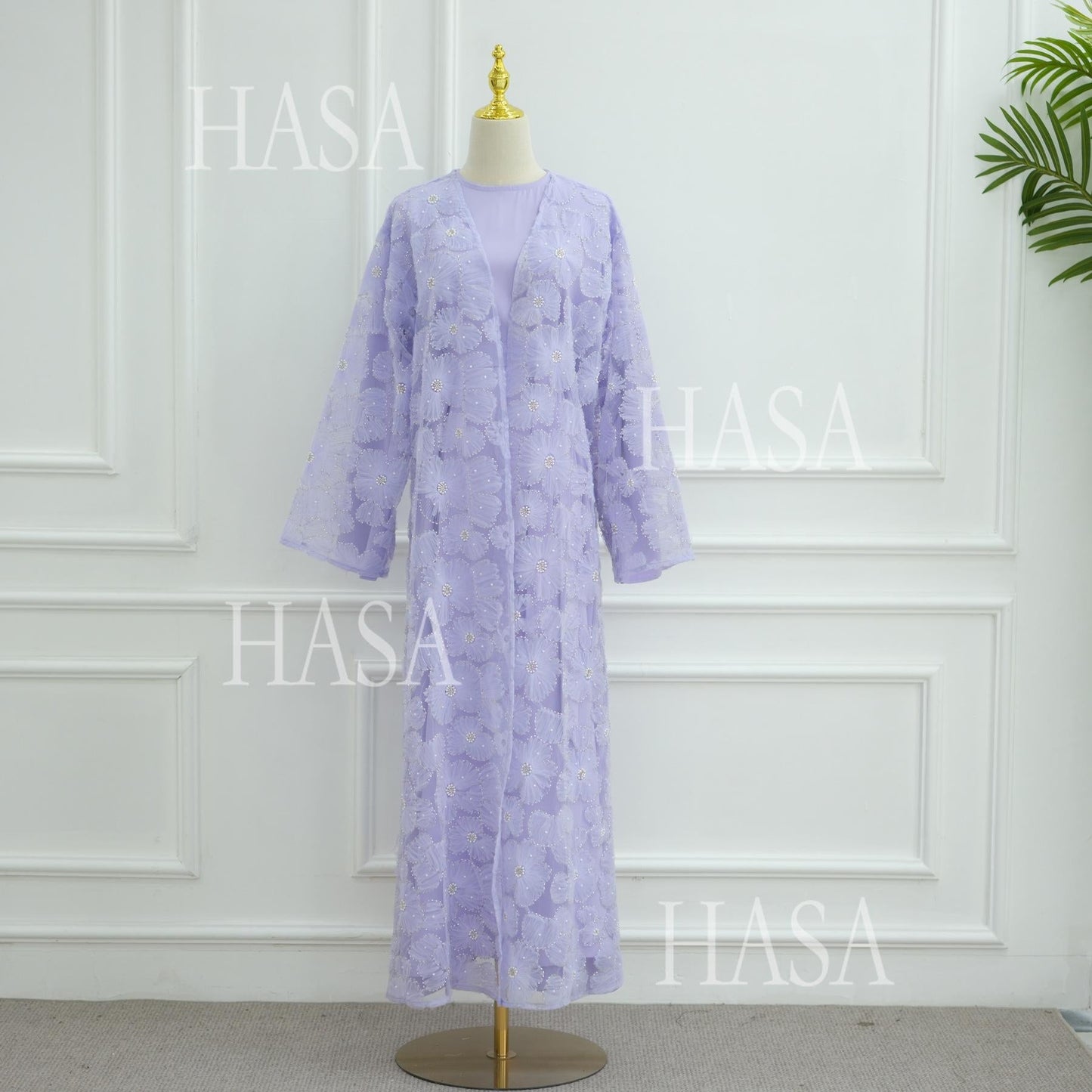 LUMAYA6625 Dreidimensionale, Perlenbesetzte Strickjacke Mit Blumenmuster, Die Mit Einer Inneren Schicht Oder Einem Kopftuch Kombiniert Werden Kann.