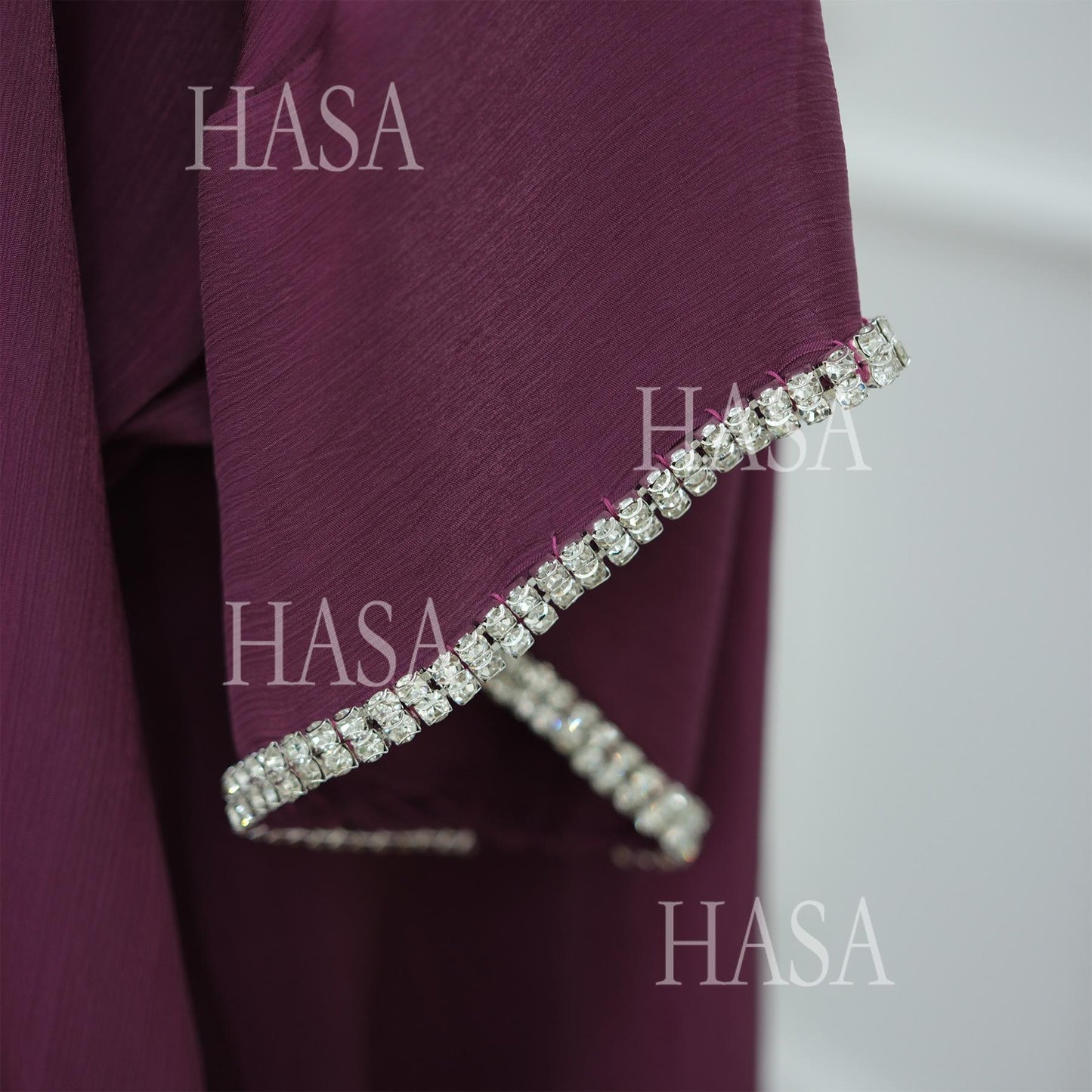 LUMAYA6553  Two-Piece Solid Abaya with Beaded Details and Matching Scarf Option