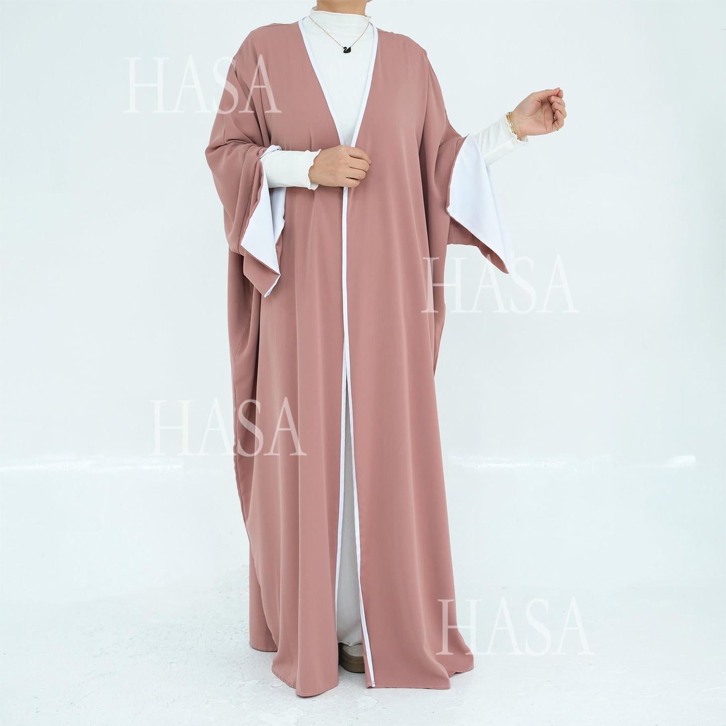 LUMAYA5877 The Loose-fitting Robe LUMAYAs A Lightweight Silhouette TLUMAYAt Is Perfect for Any Occasion open abaya outfit