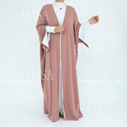 LUMAYA5877 The Loose-fitting Robe LUMAYAs A Lightweight Silhouette TLUMAYAt Is Perfect for Any Occasion open abaya outfit