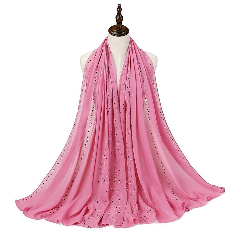 LUMAYA LM1127 Pearl Chiffon Rhinestone Headscarf
