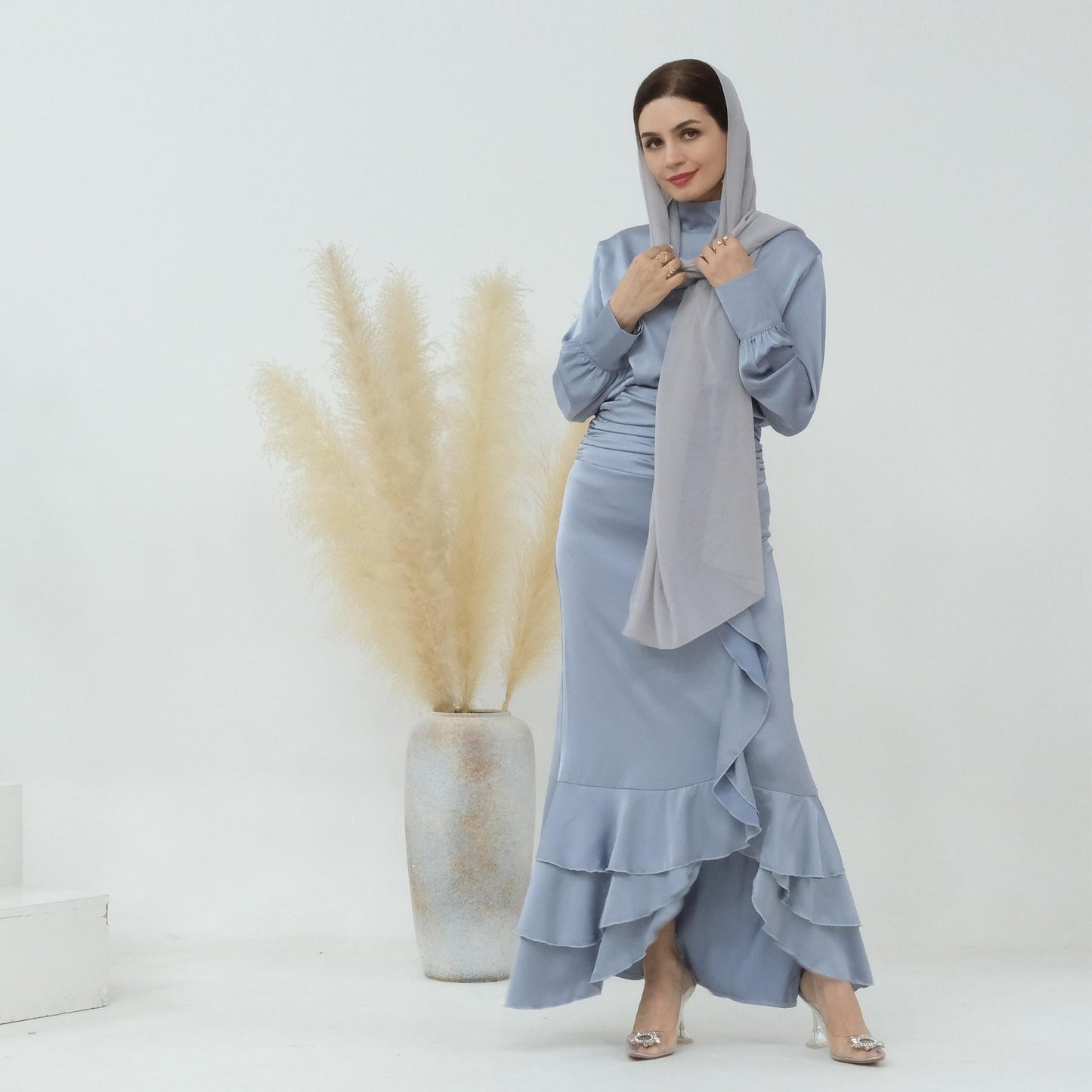 LUMAYA LUMAYA0718 Solid Colour High Neck Slimming Set