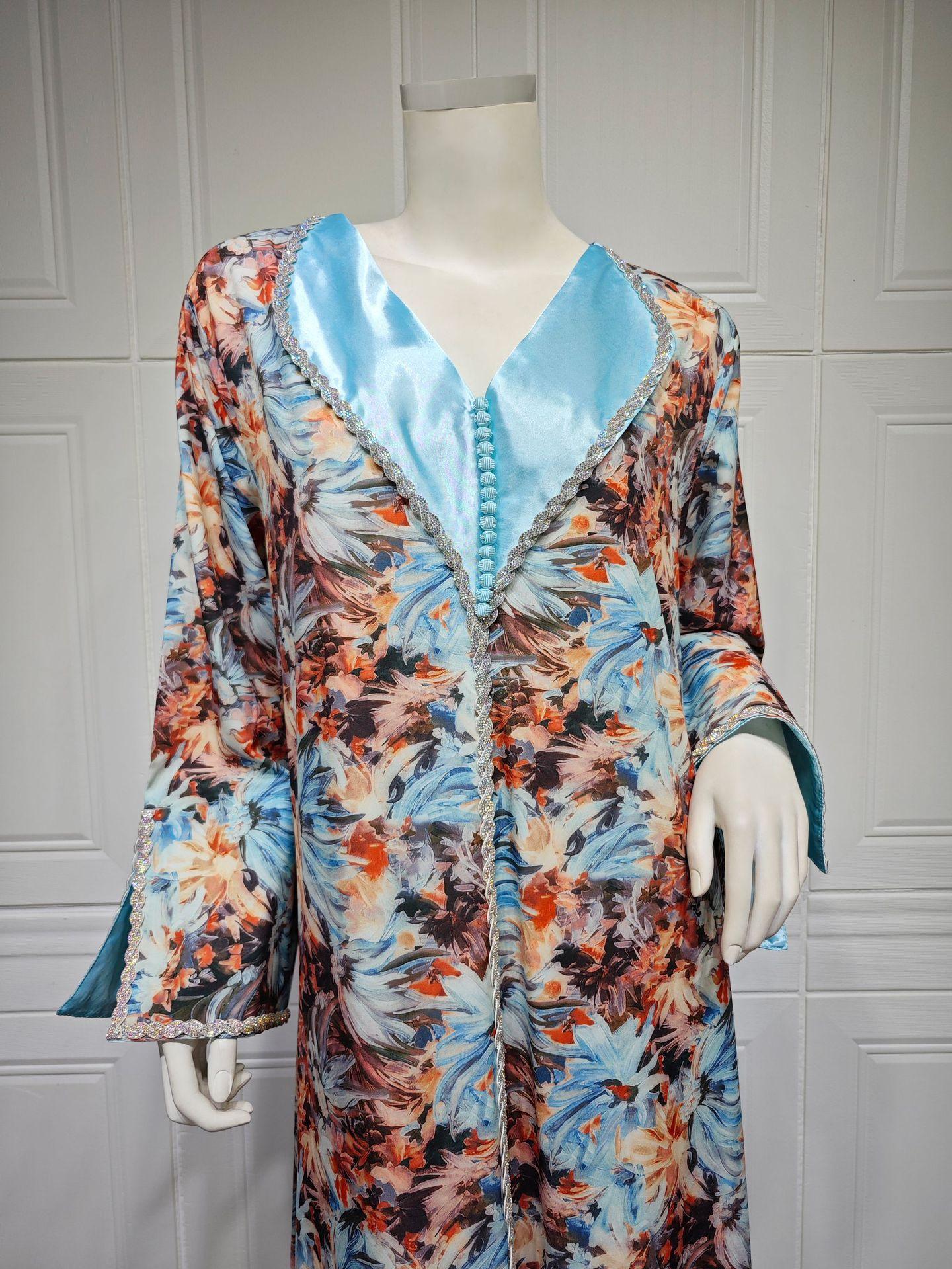 LUMAYA LUMAYA1070 Fashionable Printed Diamond Set Robe