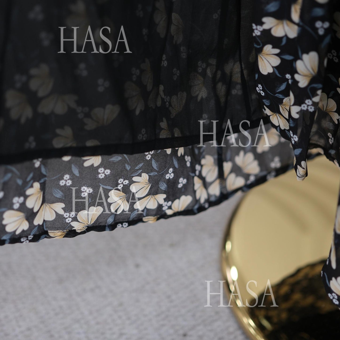 LUMAYA6515 Summer Printed Chiffon Jacket and Headscarf Two-Piece Set
