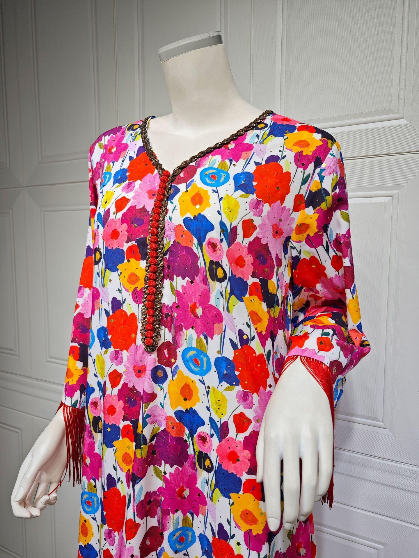 LUMAYA LUMAYA1080 Printed Casual Muslim Abaya