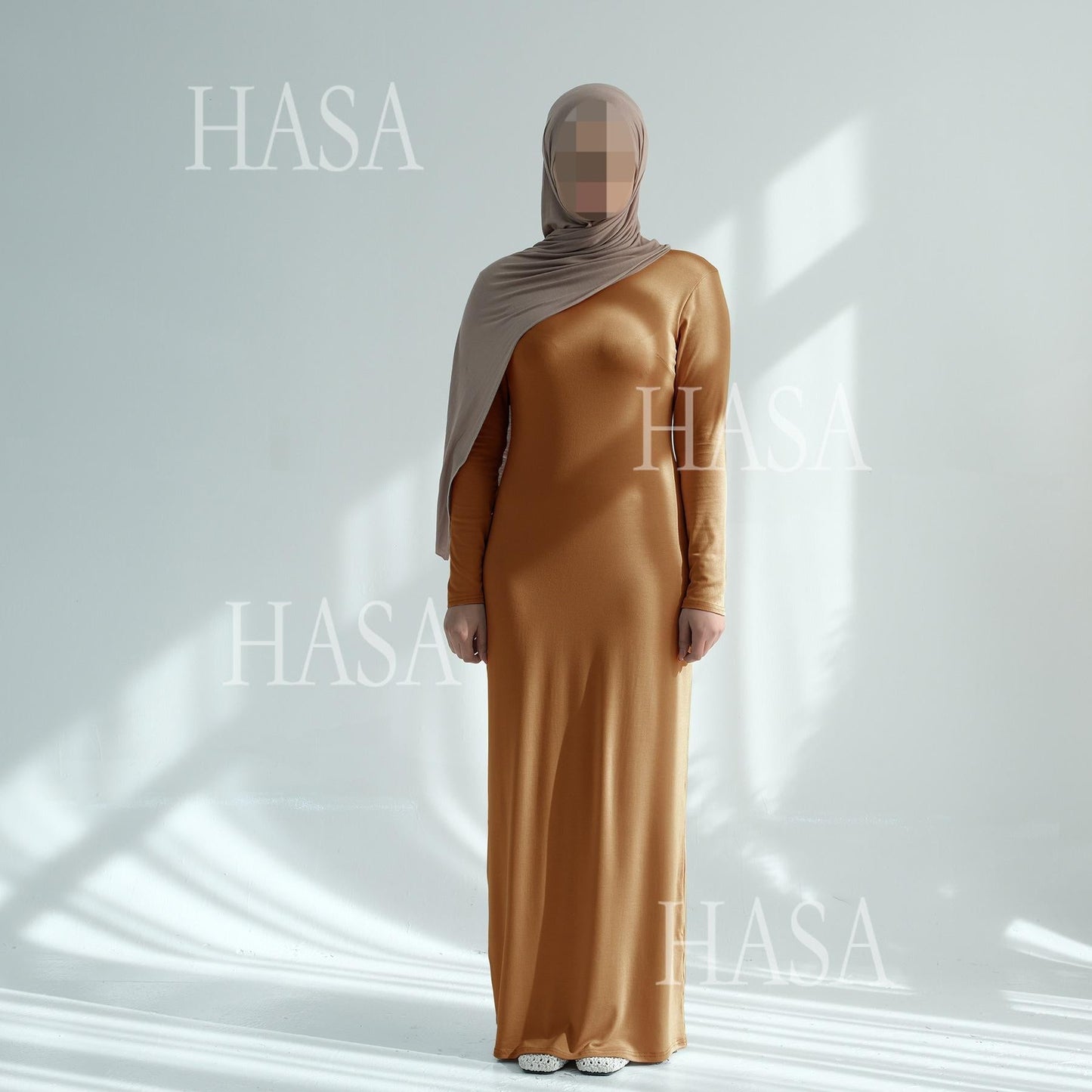 LUMAYA6565 Basic Solid Color Modal Cotton Long Dress