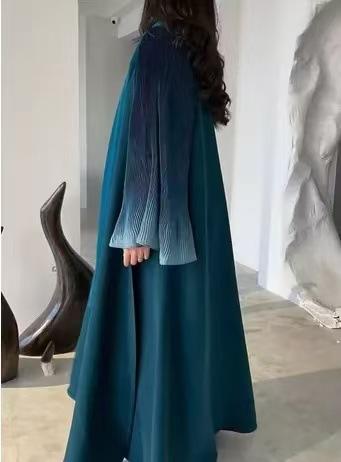 LUMAYASASERIES LUMAYA6721 Olive Ombre  Green Abaya with Gradient Cuffs