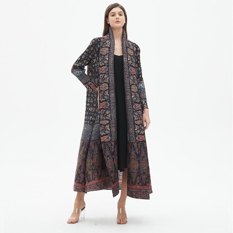 LUMAYA6727 Multicolor Printed Abaya with Traditional Motifs