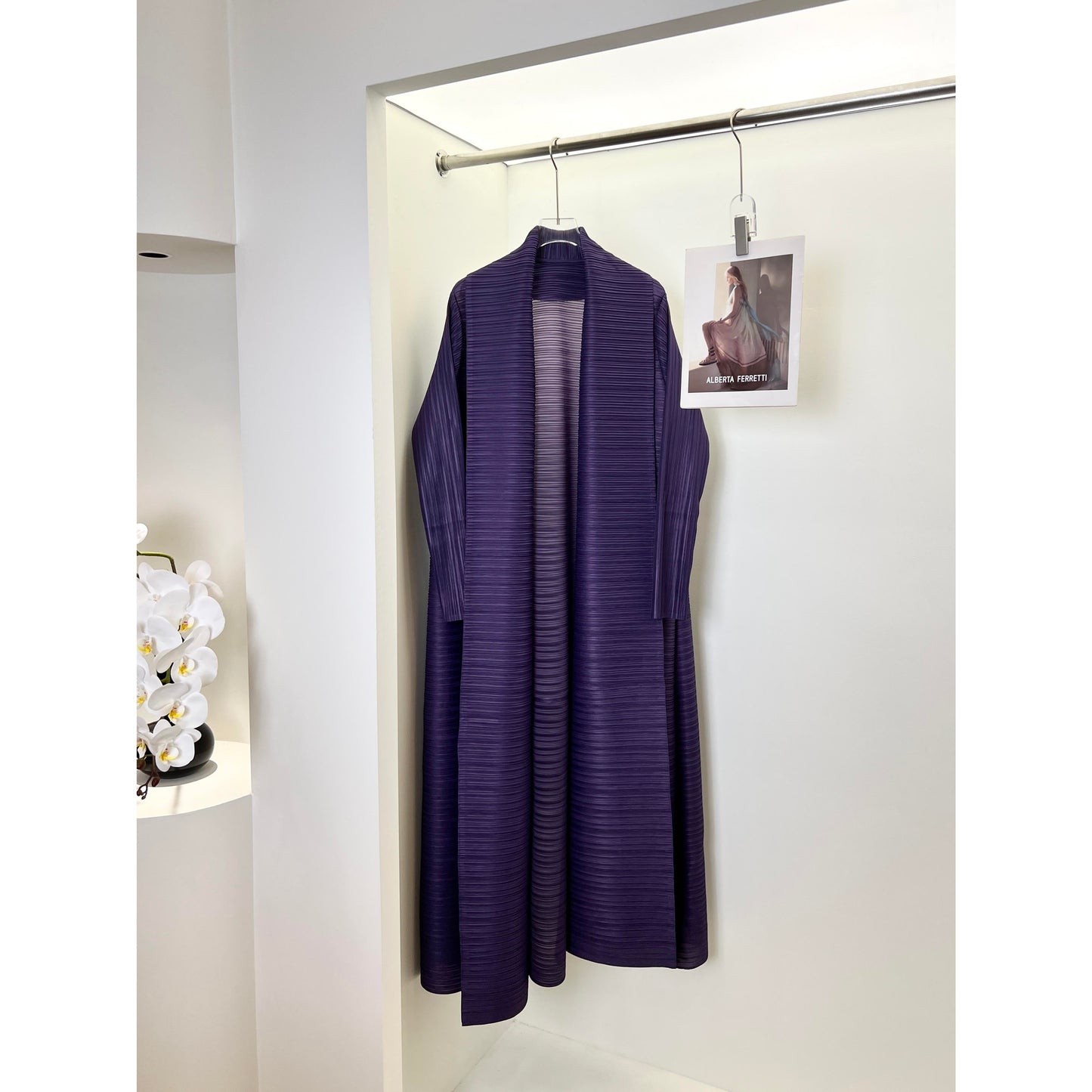 LUMAYA6729 Chocolate Crinkle | Brown Textured Open Abaya