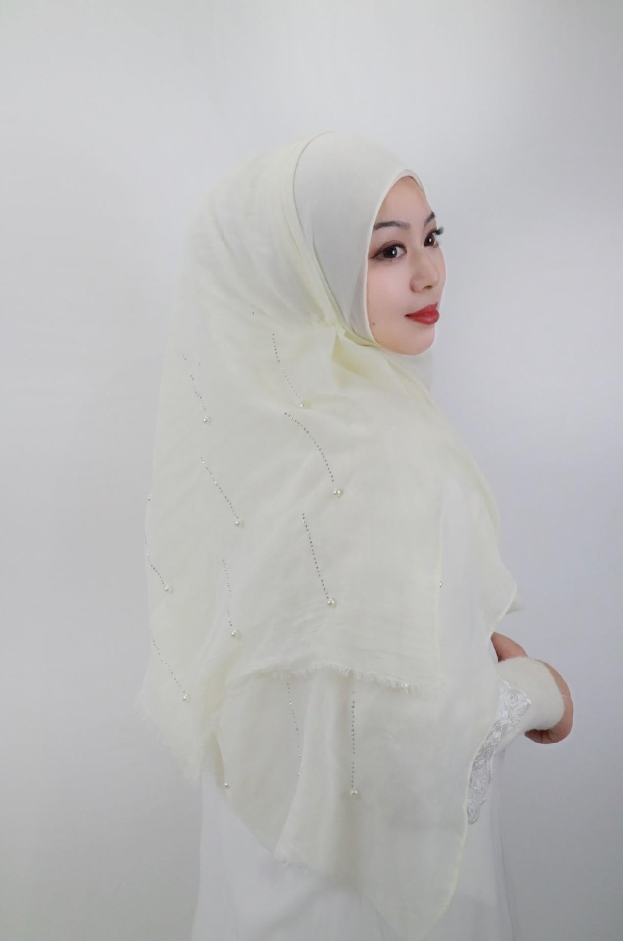 LUMAYA LM1106 Solid Color Scarf Long Beaded SLMwl Headband