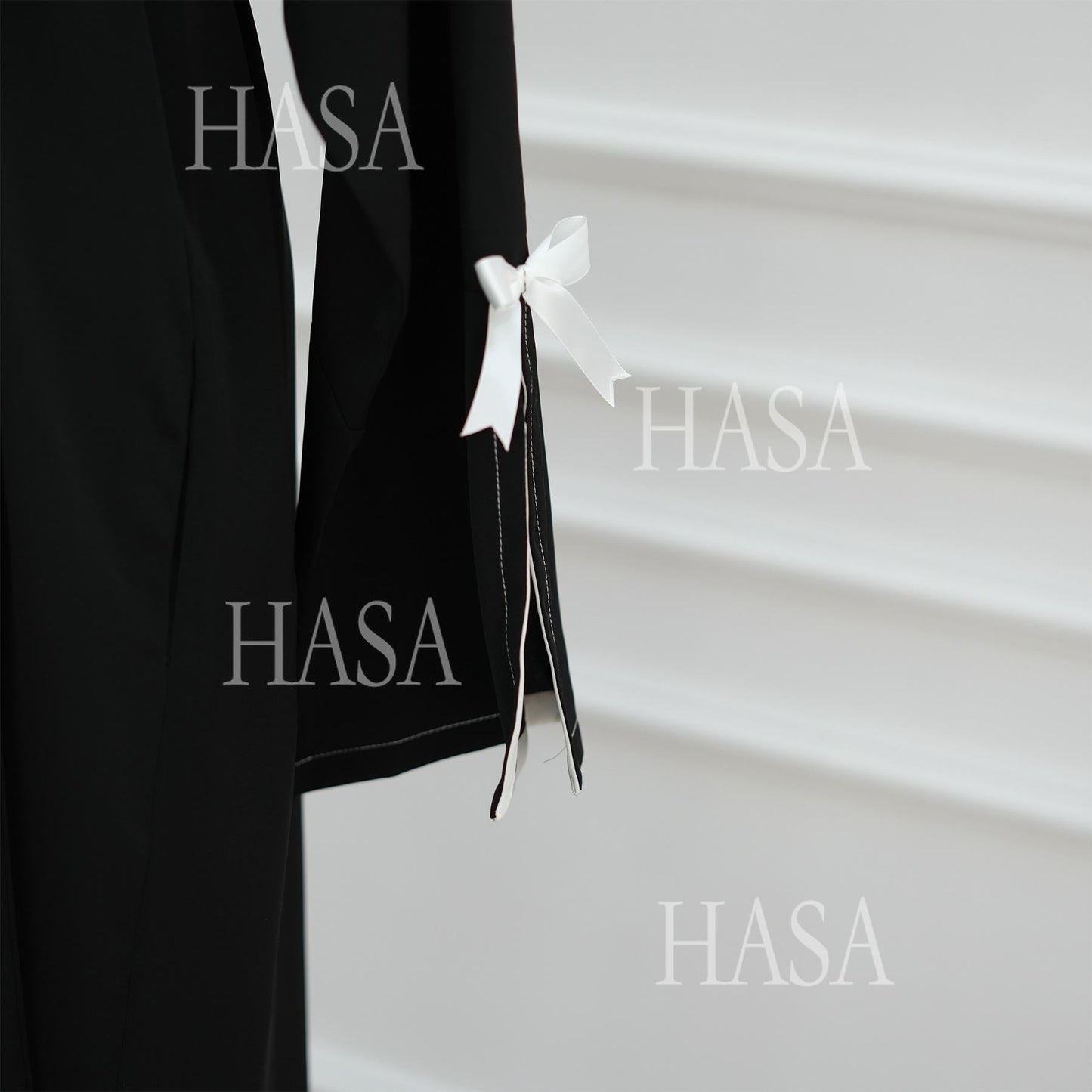 LUMAYA6520 Cardigan-Morgenmantel Mit Schleife (Kopftuch Nicht Inbegriffen)