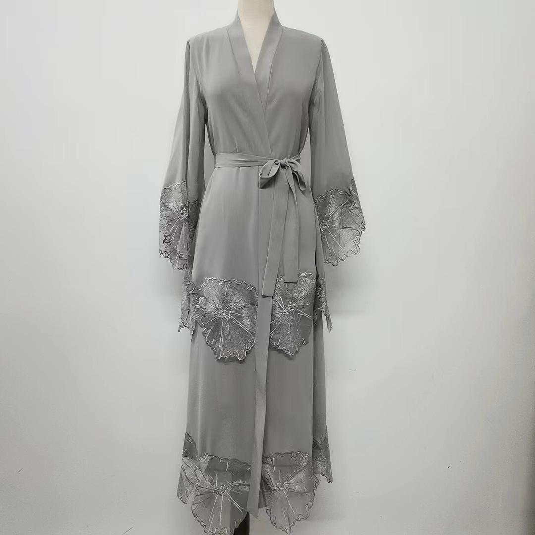 LUMAYA LUMAYA1025 1pcs Lace Embroidery Double-Layer Cardigan