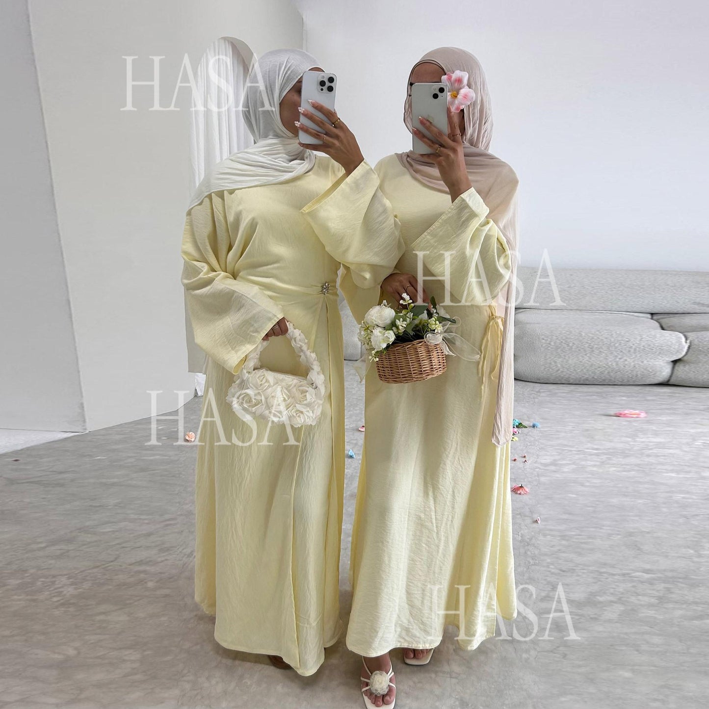 LUMAYA6549 Minimalist Abaya with Waist Detail