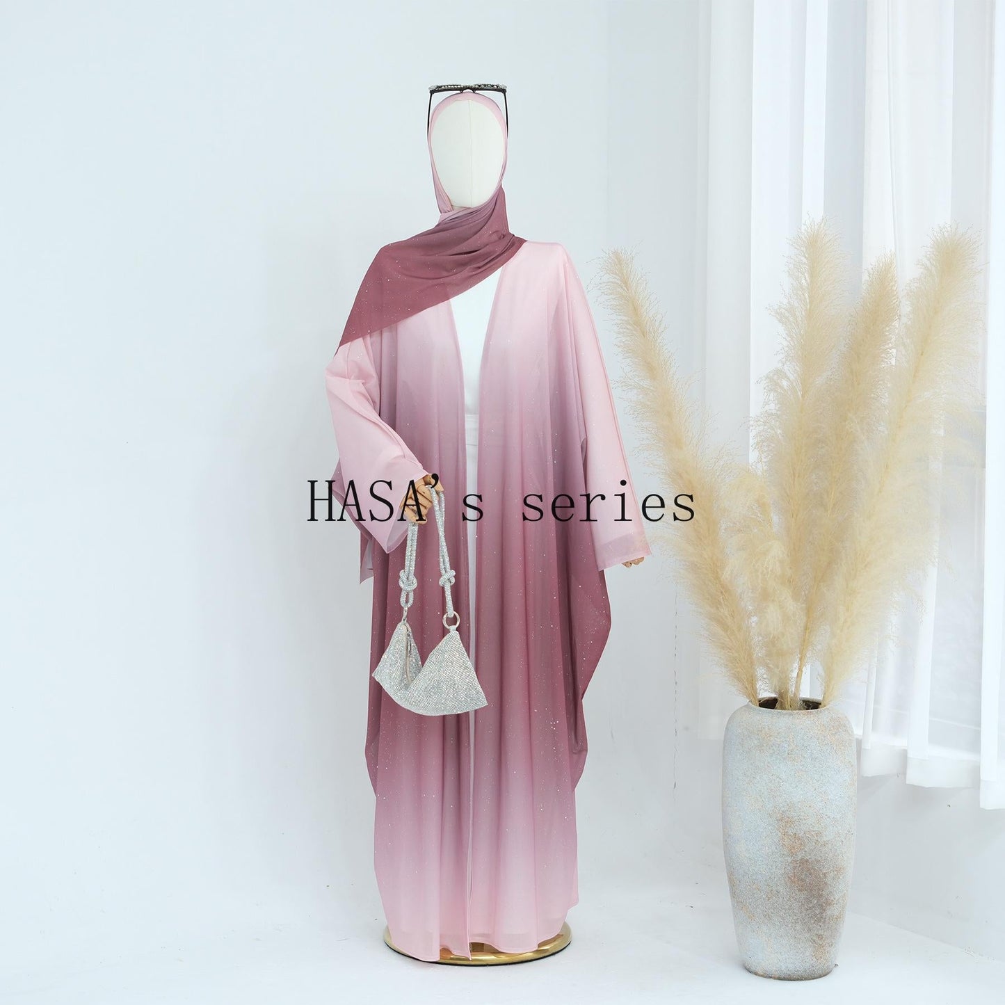 LUMAYA4839 Gradient Sequined Long Cardigan