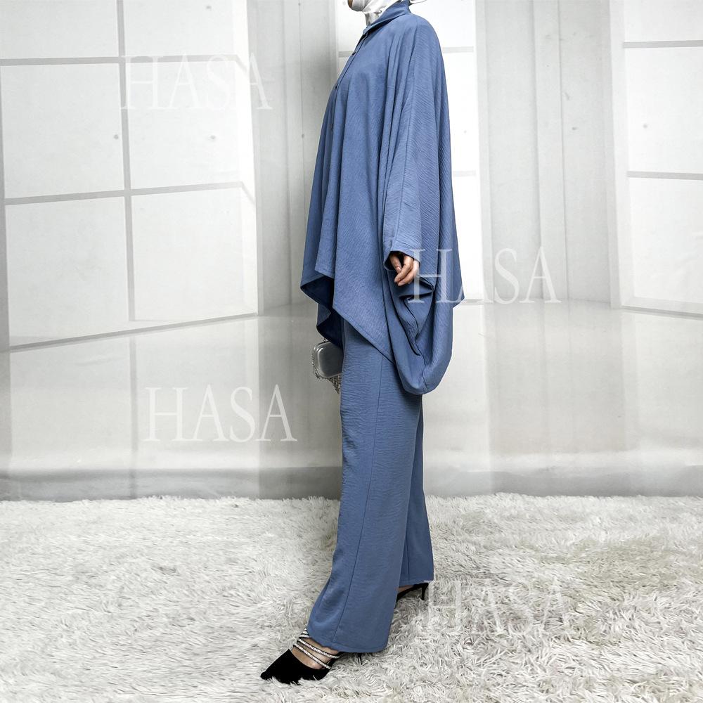 LUMAYA5855 High-end Crepe Linen Two-piece Suit (headscarf Not Included), Stylish and Simple, Showing Elegance