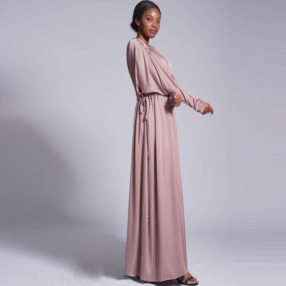 LUMAYA LUMAYA0435 Temperament Solid Color Raglan Dress