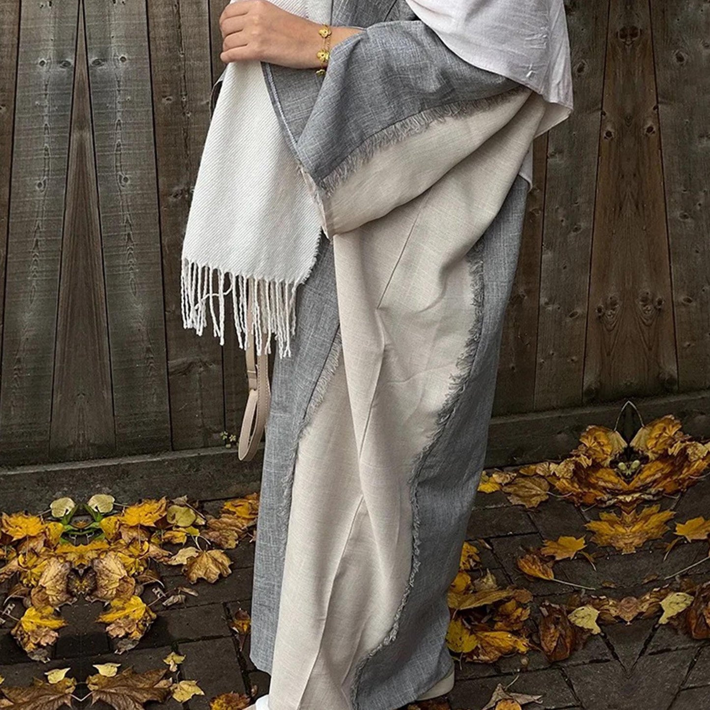 LM5606 Stylish Patchwork Robe - Cardigan and Dress Style