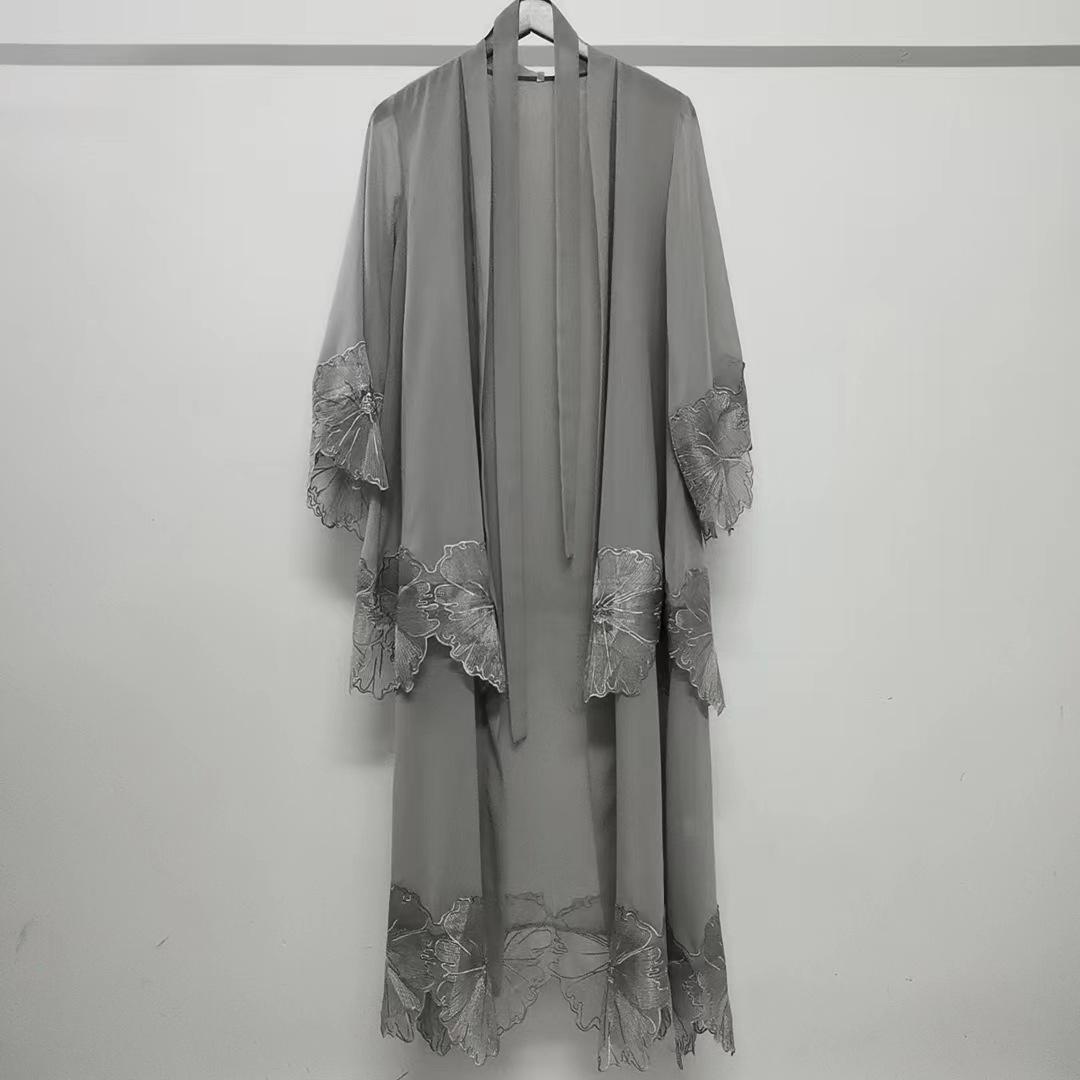 LUMAYA LUMAYA1025 1pcs Lace Embroidery Double-Layer Cardigan