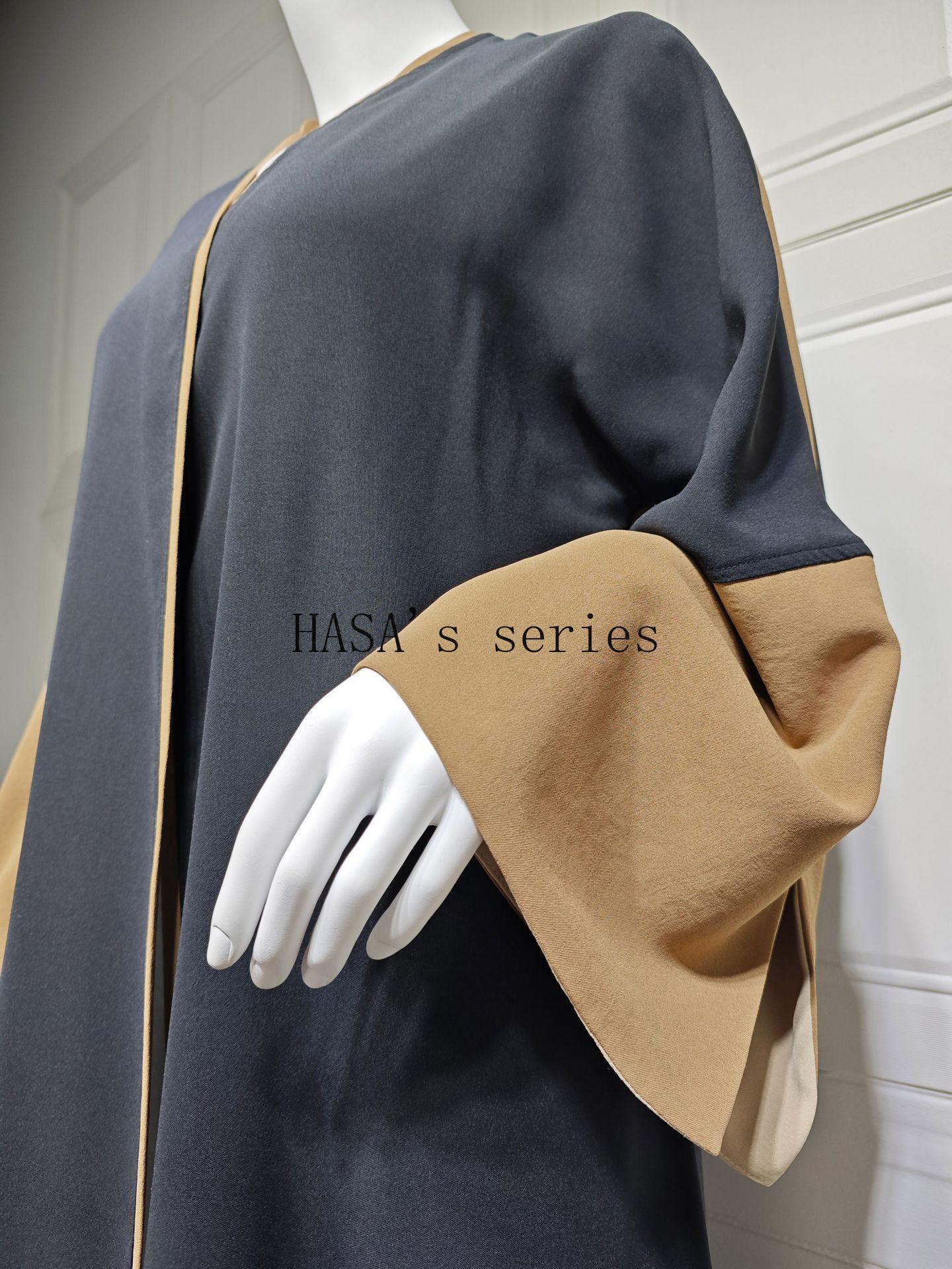 LUMAYA5089 Color-blocked Patchwork Long-sleeved Dress, A Stylish and Elegant Long Design.