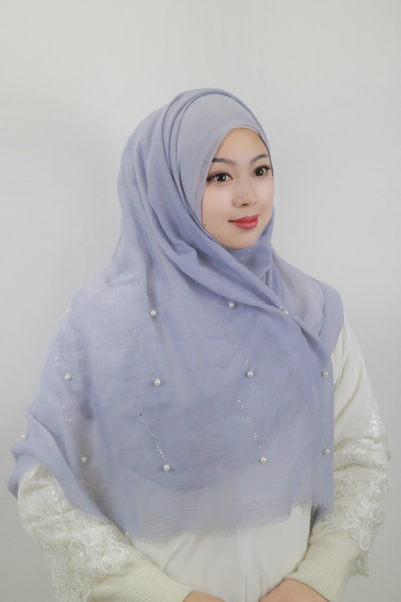 LUMAYA LM1106 Solid Color Scarf Long Beaded SLMwl Headband