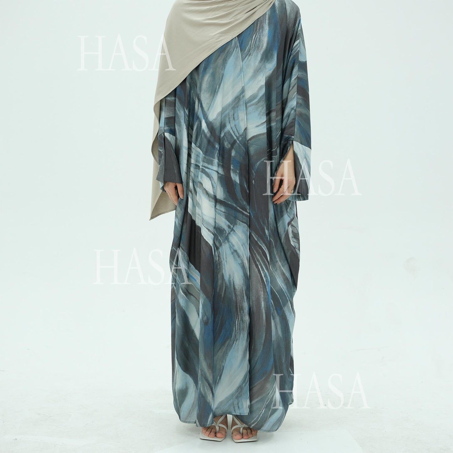 LUMAYA6509 Abstract Printed Loose Abaya (Headscarf Not Included)
