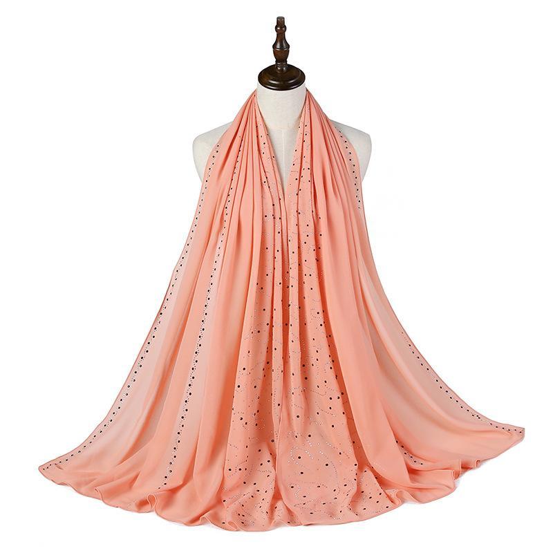LUMAYA LM1127 Pearl Chiffon Rhinestone Headscarf