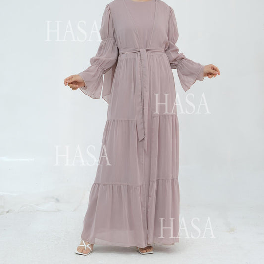 LUMAYA5881 Simple Two-piece Suit, A Dress Combination TLUMAYAt Combines Comfort and Elegance closed abayas