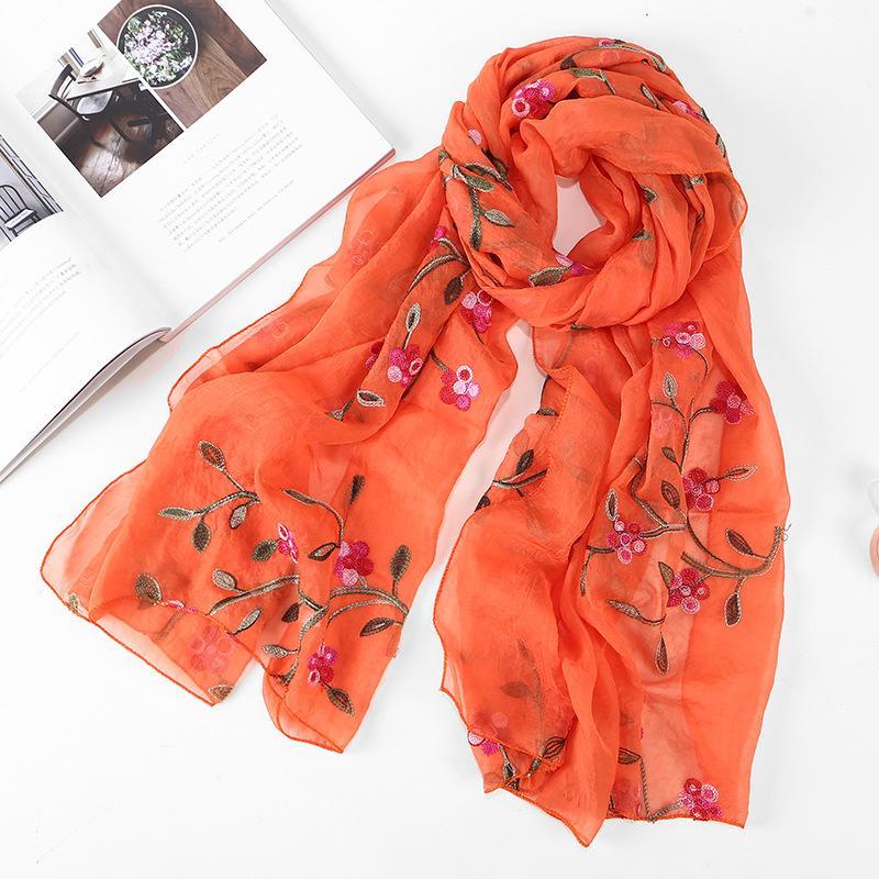 LUMAYA LM1132 Chiffon Flower Embroidered Scarf