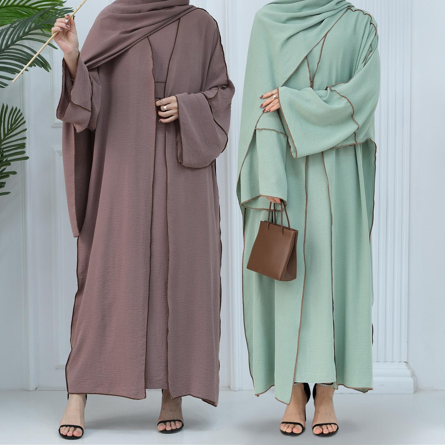 LUMAYA LM1095 3pcs Set Cardigan+without Sleeves Inner Dress+Hijab
