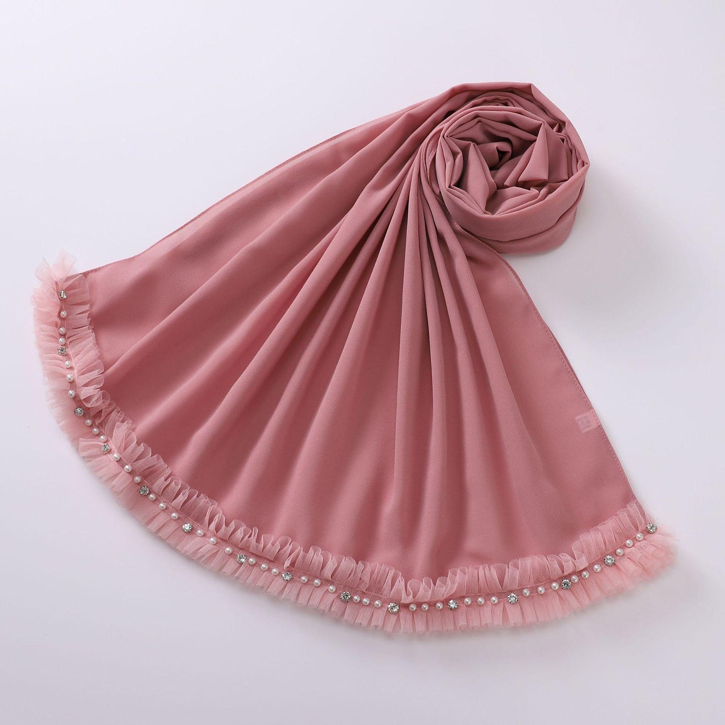 LUMAYA LM1118 Pearl Chiffon Lace Headscarf