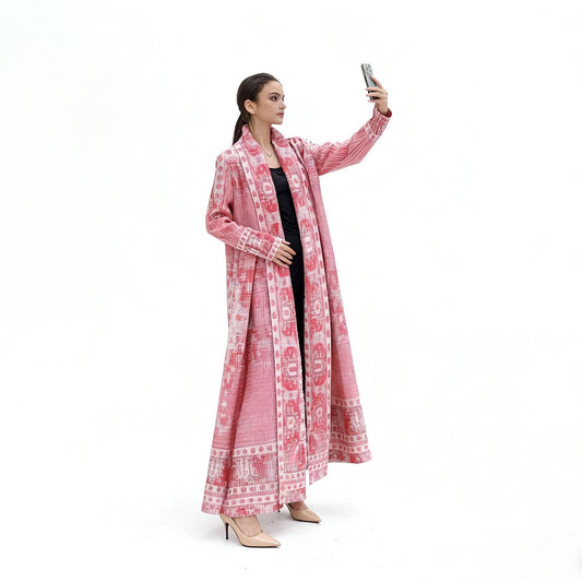 LUMAYA6711 Ethereal Pink , Elevated Abaya Style with Artistic Prints