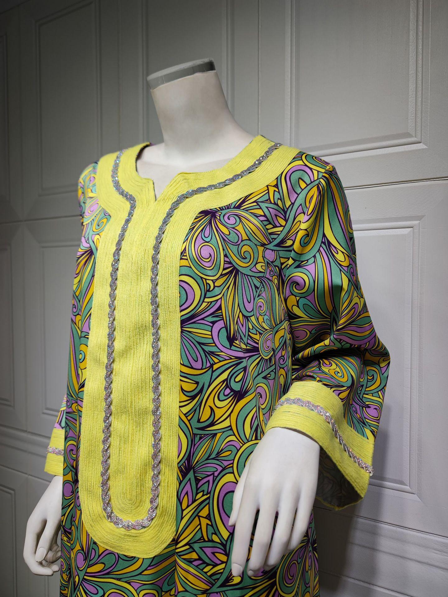 LUMAYA LUMAYA1074 Muslim Embroidered Hot Diamond Dress