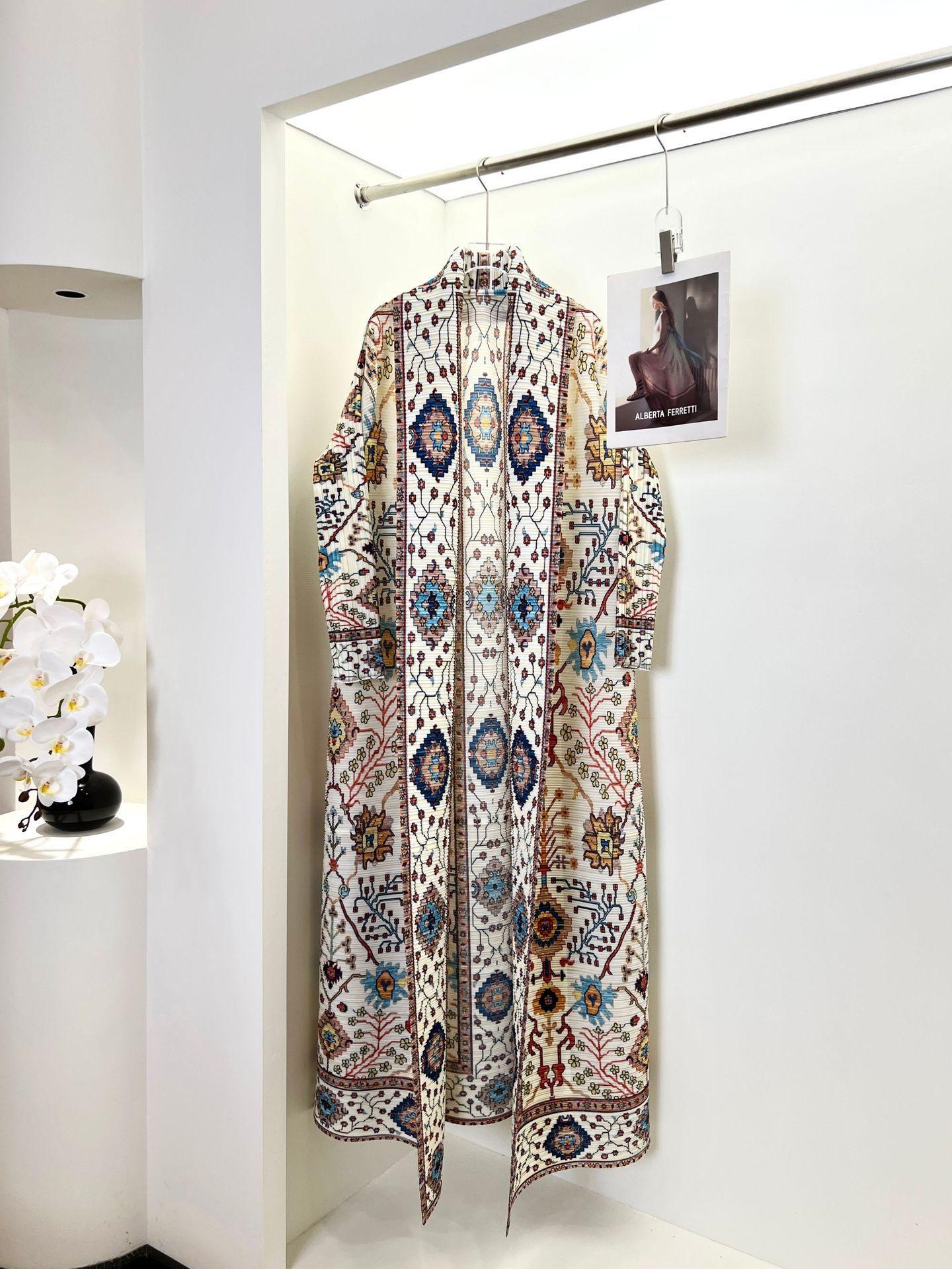 LUMAYA6720  White Abaya with Vibrant Multicolor Prints
