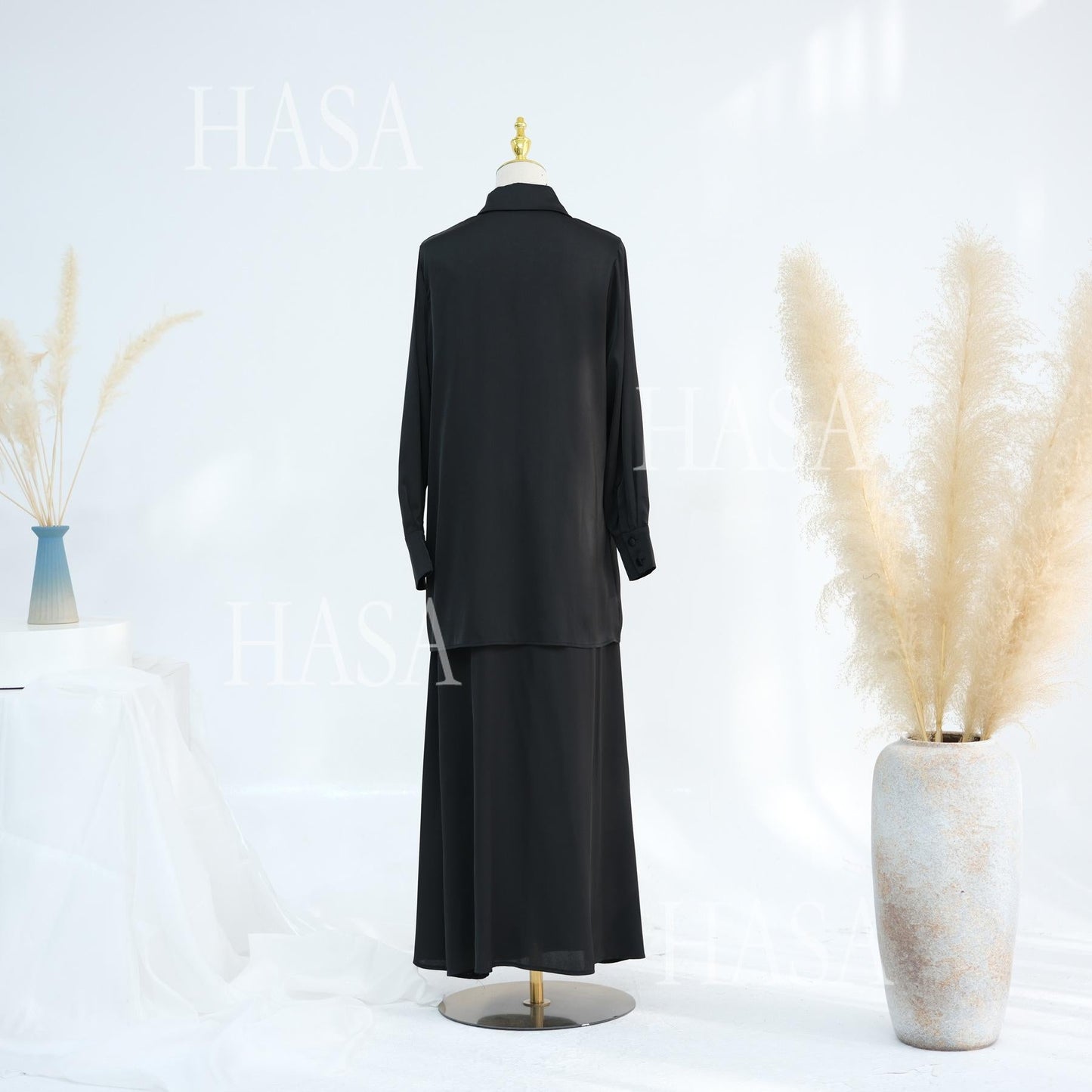 LUMAYA5874 Gentle Lace-up Two-piece Suit, Simple Texture, First Choice for Daily Wear abaya girl