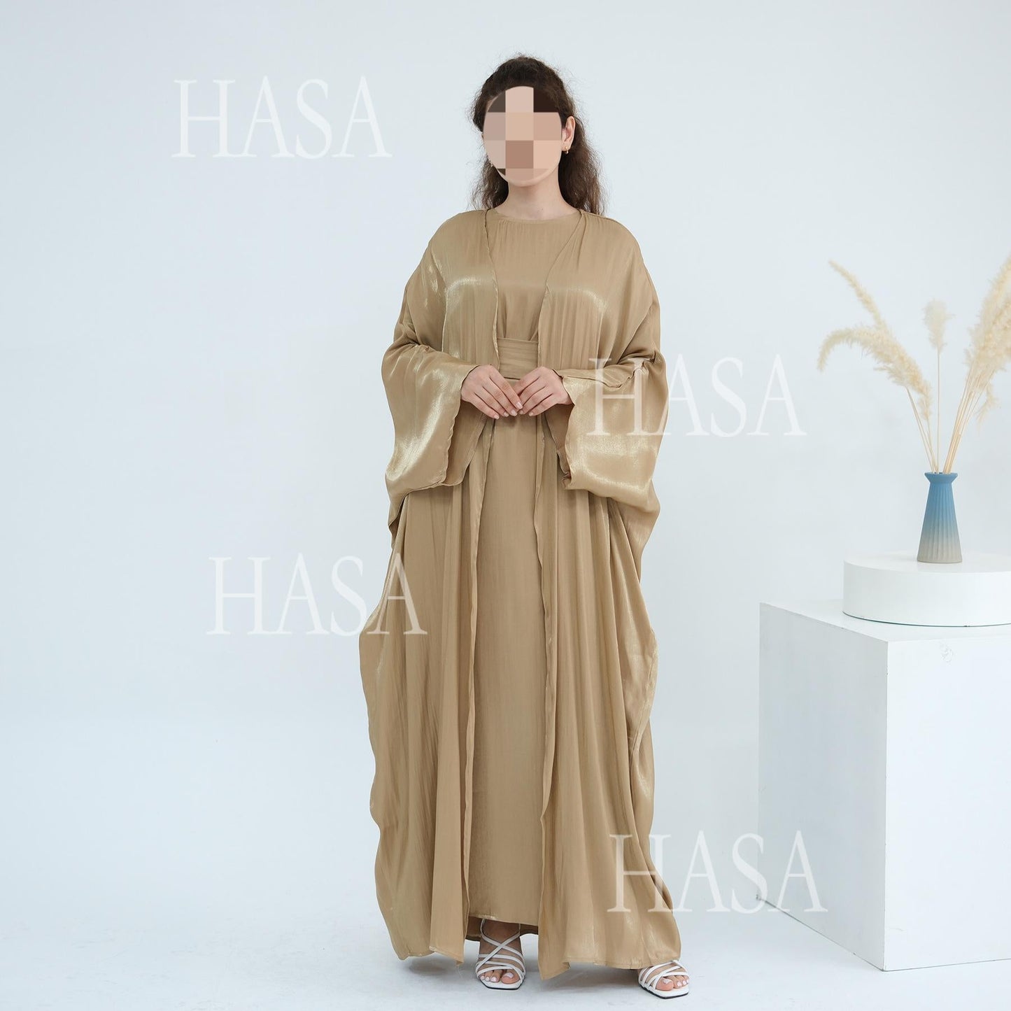 LUMAYA6530 Solid color simple two-piece long skirt suit