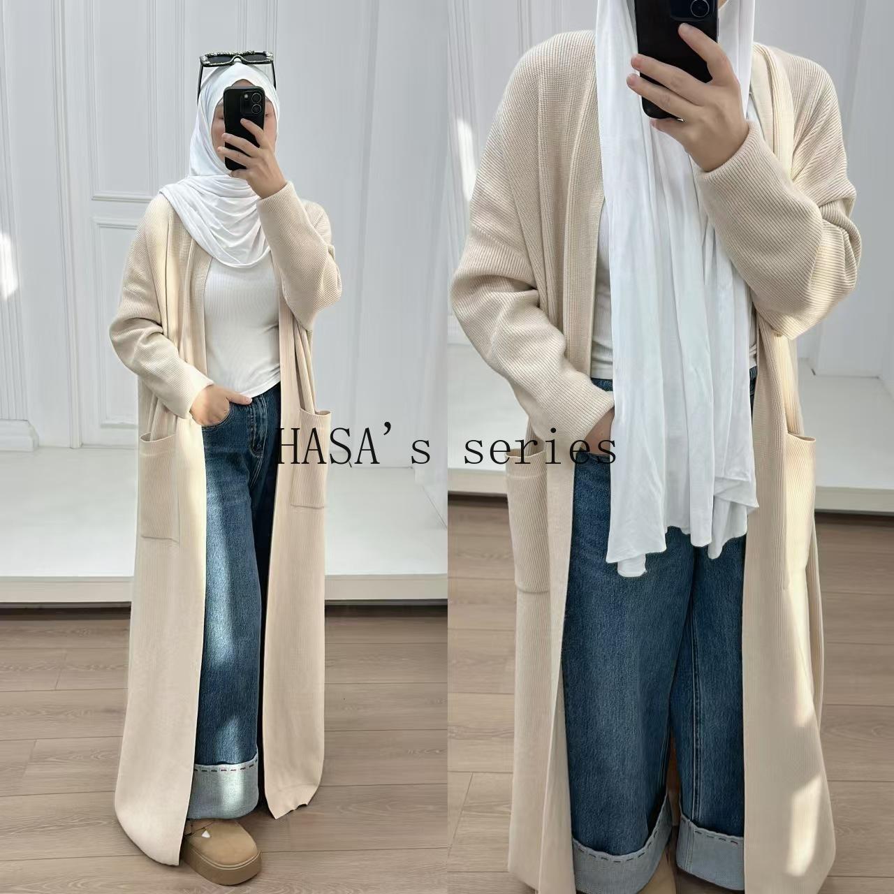 LUMAYA5439 Temperament Knitted Cardigan - Autumn and Winter Thick Loose Long Dress long  sleeve