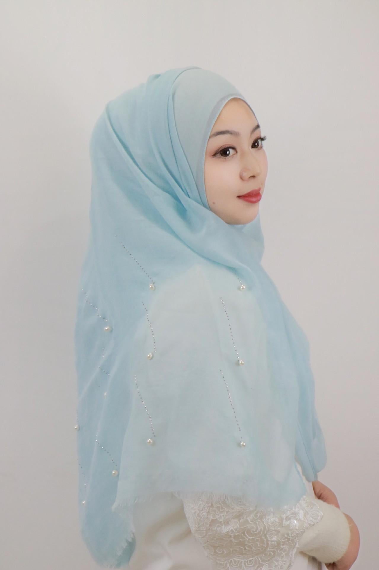 LUMAYA LM1106 Solid Color Scarf Long Beaded SLMwl Headband