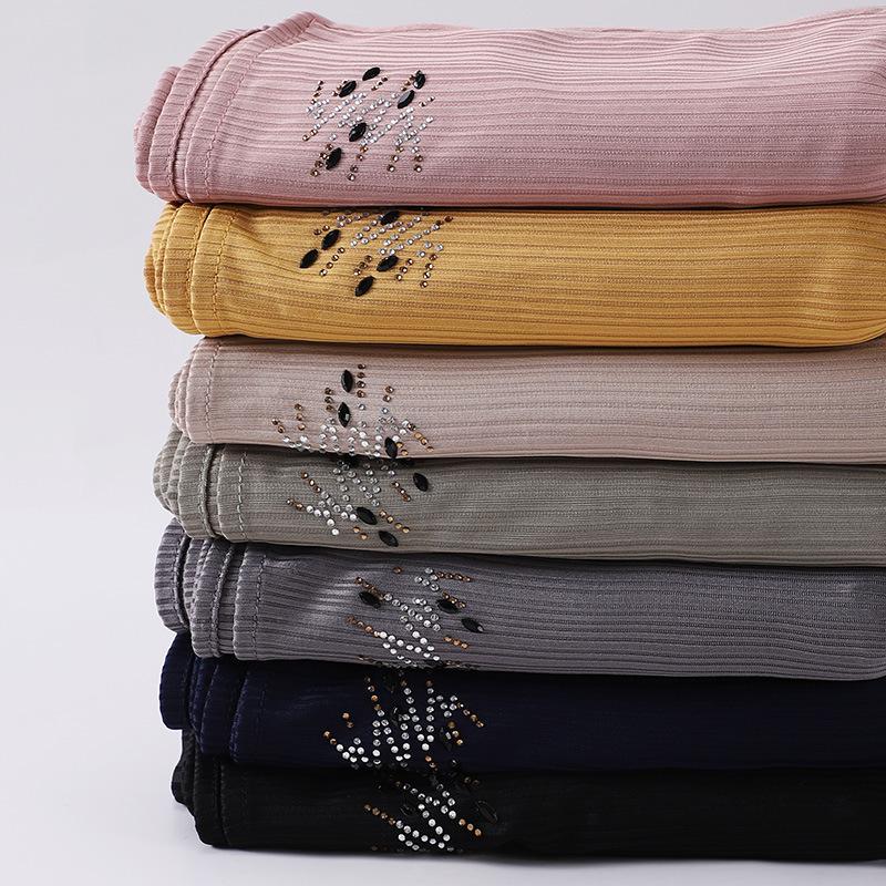 LUMAYA LM1133 New Striped Hot Drilling Headscarf